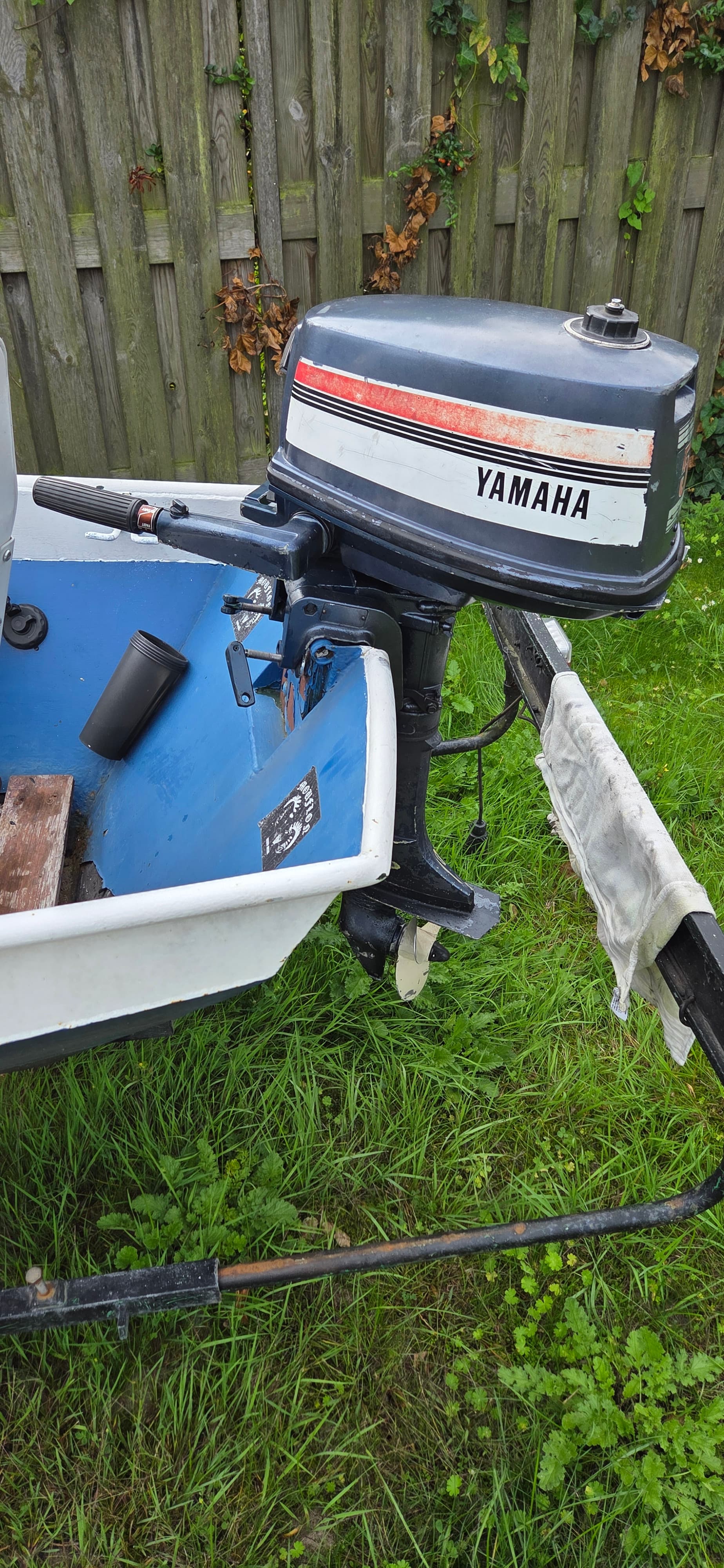 Visbootje inclusief motor,trailer en dieptemeter. - Afbeelding 1