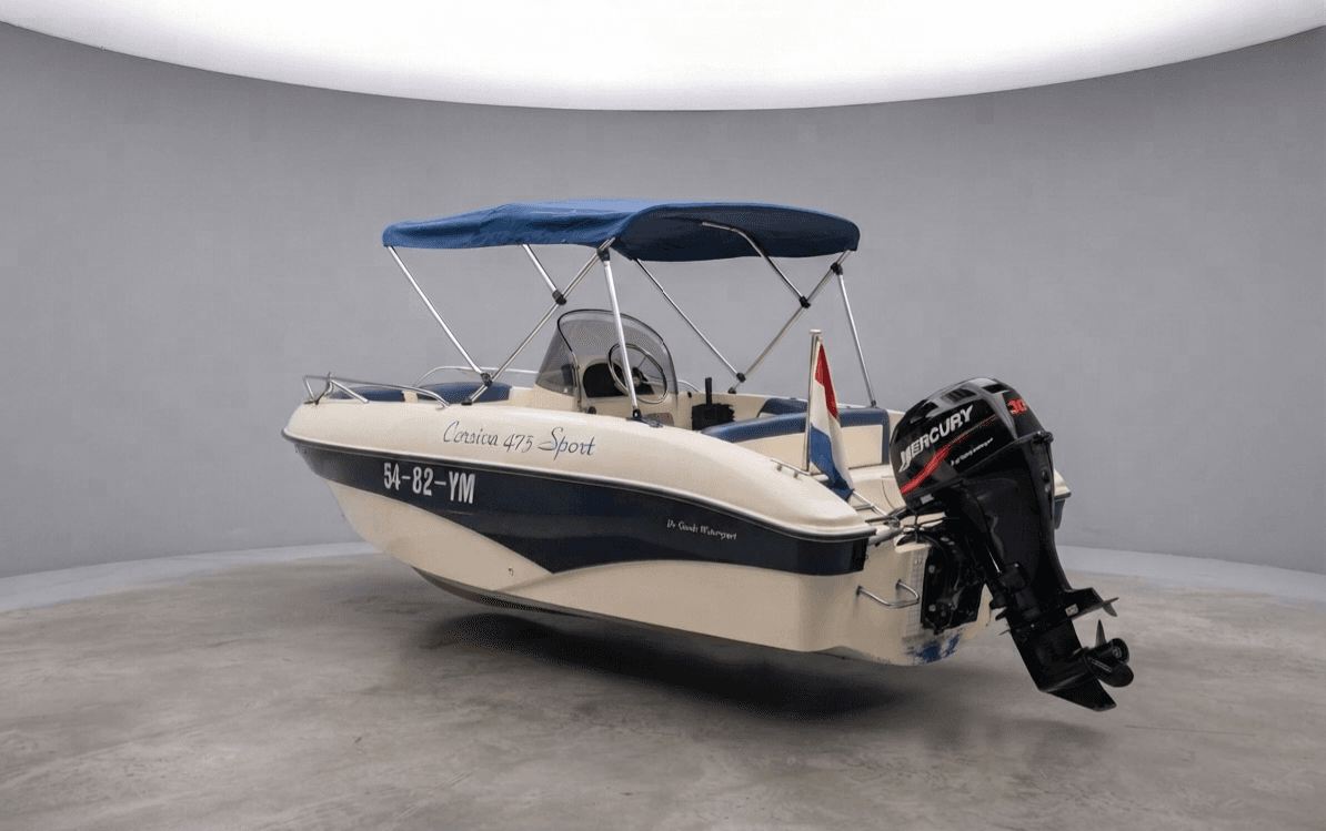 corsiva 475 sport met trailer en goed onderhouden 30 pk mercury - Afbeelding 1